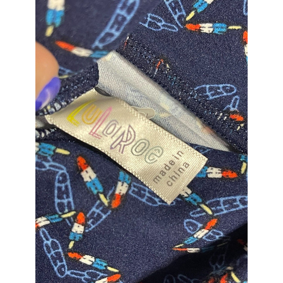 LuLaRoe Leggings Americana/Patriotic Stars Popsicle Bomb Pops Mommy & Me OS+L/XL - Picture 5 of 5